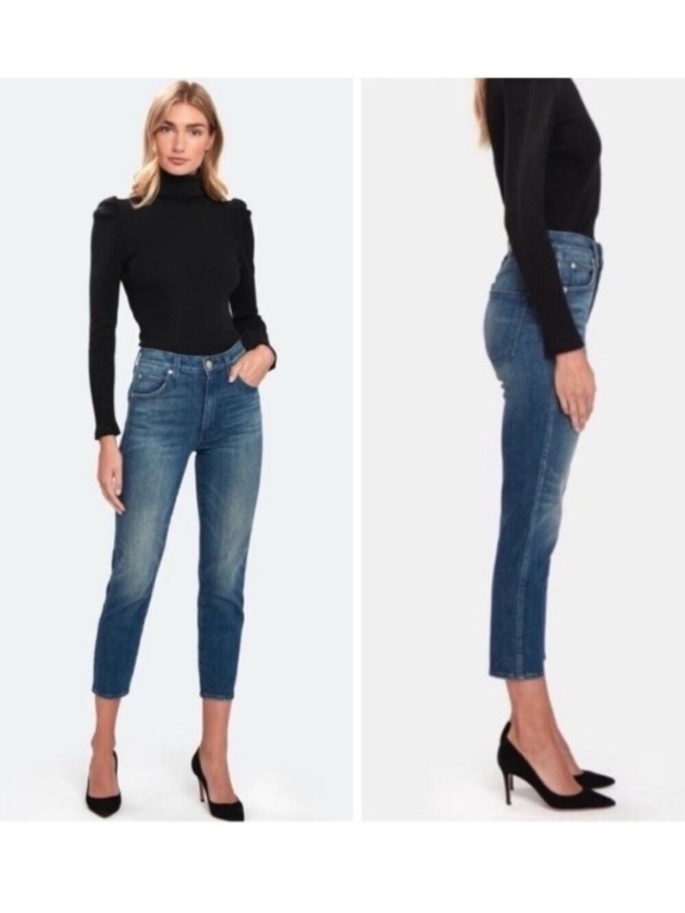 AMO Jeans Women's Sz 26 High-Rise Stix Crop Jeans  GIrls Night Out Wash